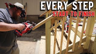 Deck Stairs: START to FINISH // 12' x 10' Mobile Home Deck Build  Pt. 6