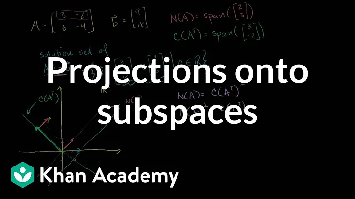 Projections onto subspaces | Linear Algebra | Khan Academy