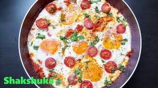 SHAKSHUKA RECIPE | Poached Eggs In Tomato Sauce | How To Make Tomato Egg | Easy Breakfast Egg Recipe