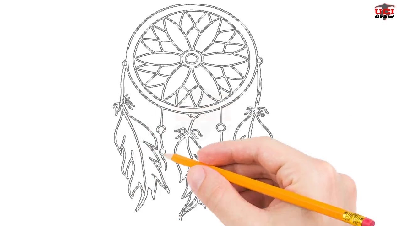 How to Draw a Dreamcatcher Step by Step Easy for Beginners/Kids  –Dreamcatchers Drawing Tutorial 