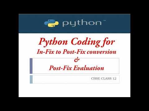 Python Coding for INFIX to Post fix Conversion and POSTFIX Evaluation ...