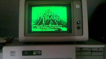 The Secret of Monkey Island CGA intro on a IBM 5170 PC/AT with IBM 5151 display