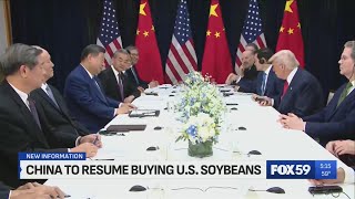 China to resume buying U.S. soybeans