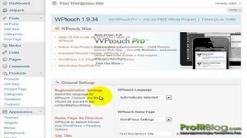 WPTouch Wordpress Plugin