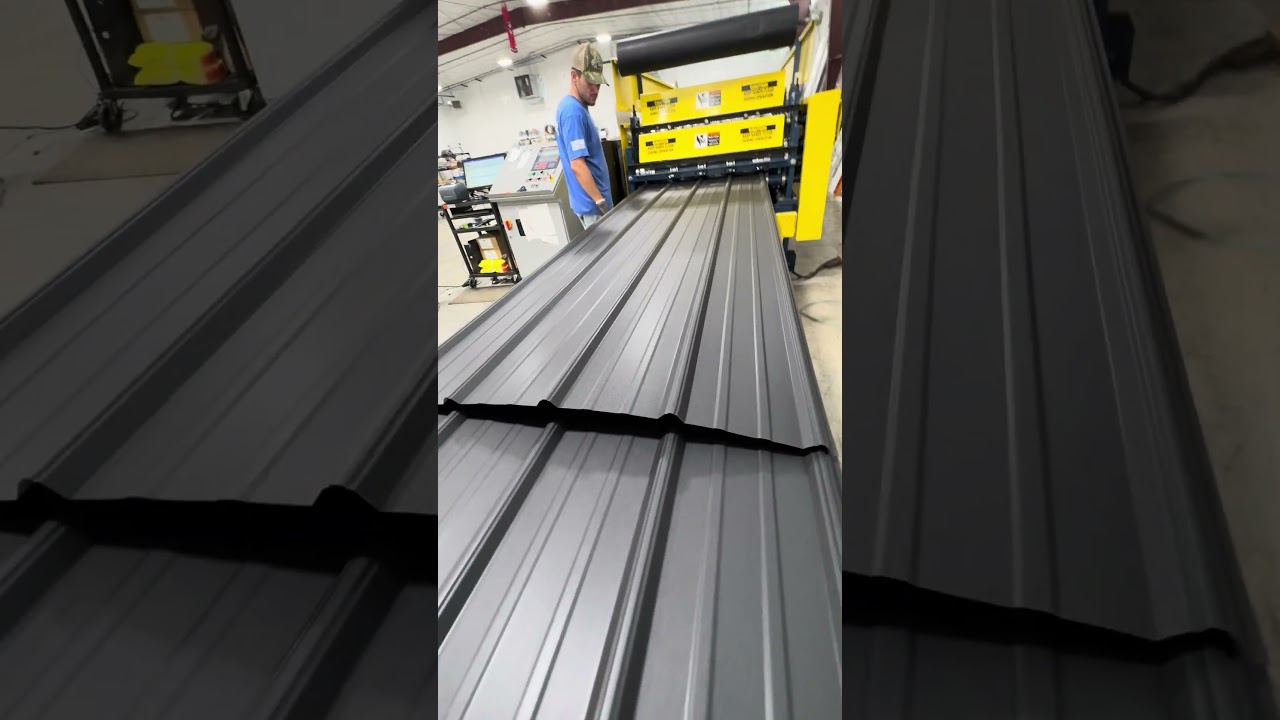 Textured Black Tuff-Rib metal roof panels 