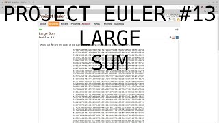 Project Euler 13: Large Sum
