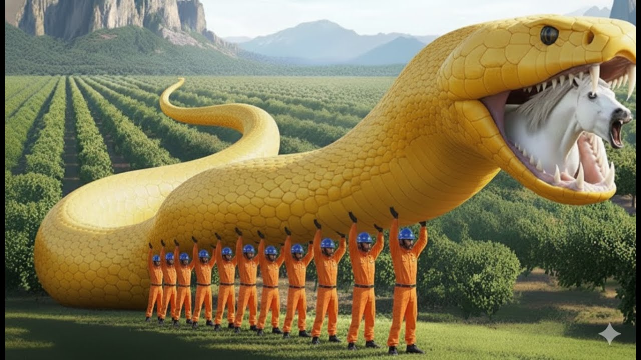 Animal Rescue: Heroic rescue team saves a white horse from a giant python attack in the river!