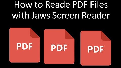 How to read PDF Books with Jaws Screen Reader ll #pdc