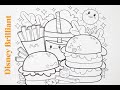 Kawaii Fast Food Emojis Relaxing and Calming Coloring l Disney Brilliant