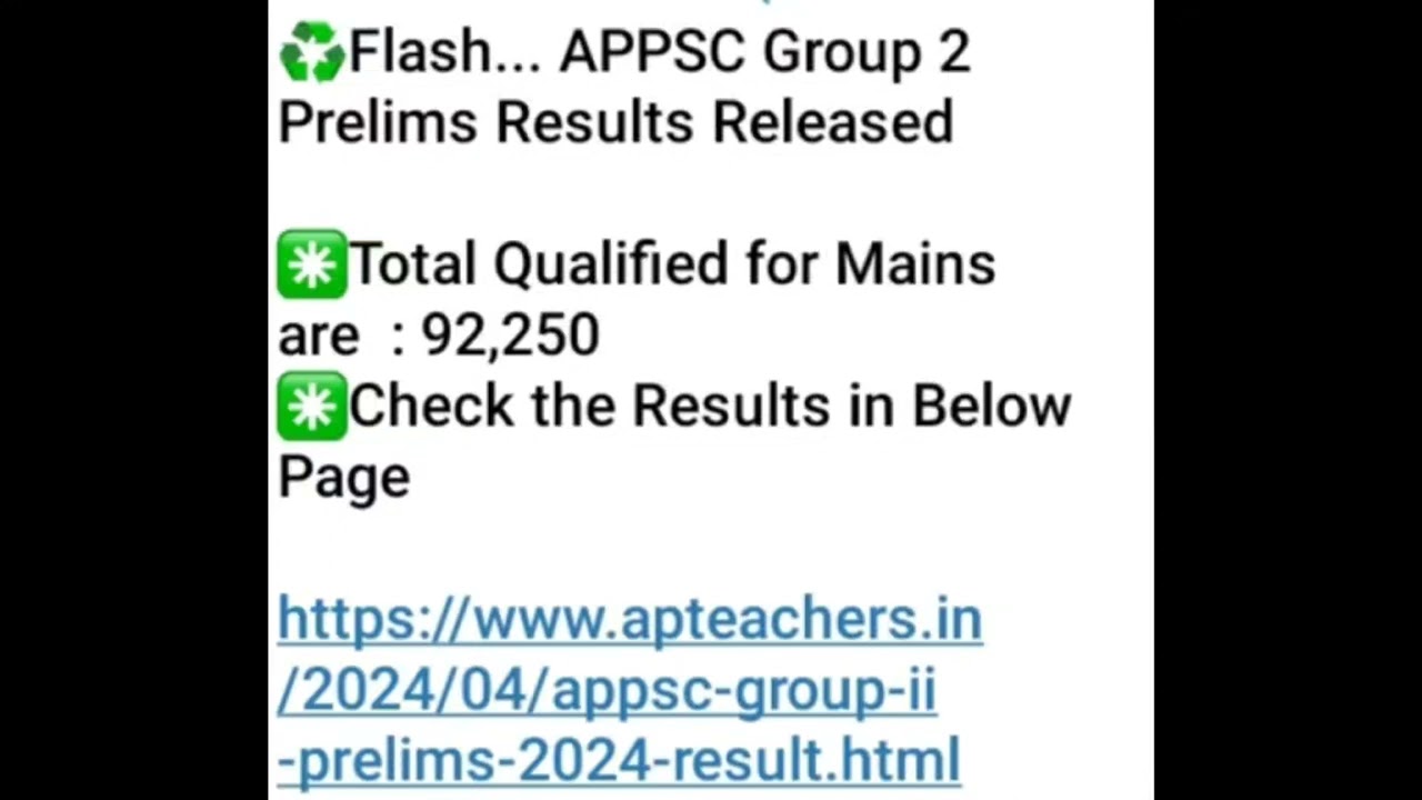 APPSC group 2 screening test results