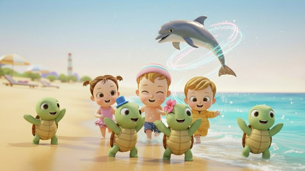 Kids Singing Songs with Dolphin 🐬🎵 | Fun Learning Music | Tiny Stars Learning