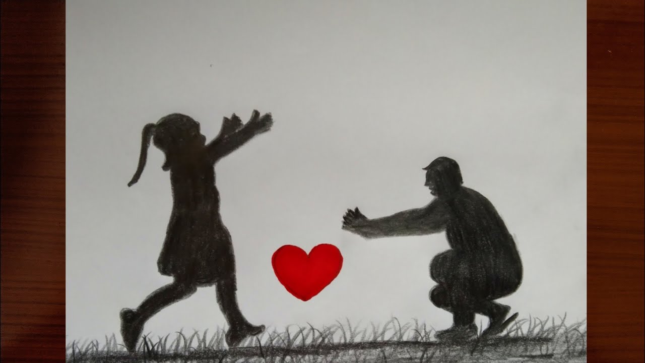 Father's Day Drawing || Easy to draw father and daughter || Step by step || Likey Arts