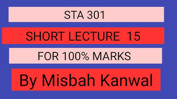 STA 301 lecture 15 /simple linear regression principal of least square by Misbah Kanwal