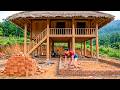 Workers Build Brick & Cement Border Around Wooden House Floor | Concrete Floor Foundation