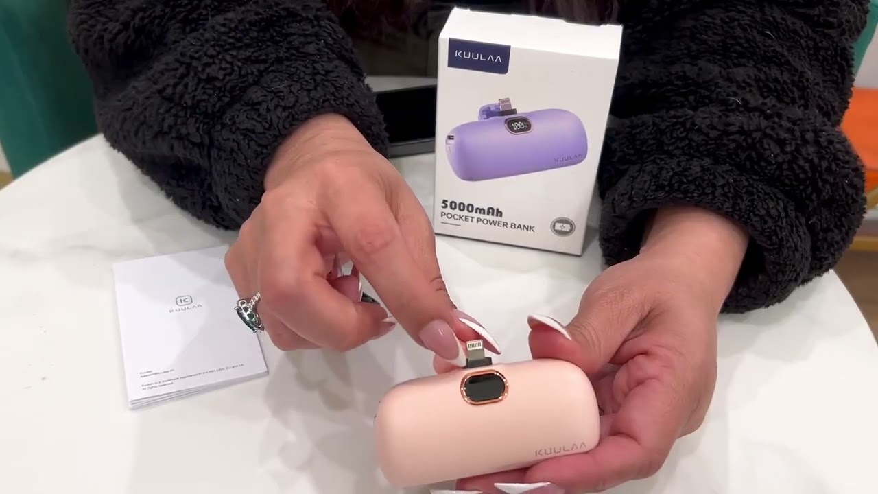 Kuulaa Small Portable Charger iPhone with Built in Lightning Cable 5000mAh Power Bank Review