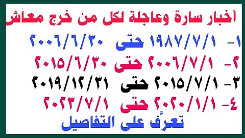 أخبار سارة وعاجلة لكل من خرج معاش 1987 7 1 حتى 2023 7 1 تعرف على مستحقاتك المالية بالتفصيل 