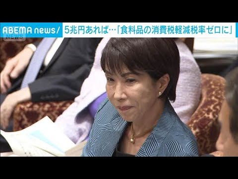 高市総理　5兆円あれば…「食料品の消費税軽減税率ゼロに」(2025年11月11日)