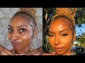 Glowy 10 Min or less Drugstore Makeup Tutorial| Beginner Friendly| Dark Skin Makeup| iamLindaElaine