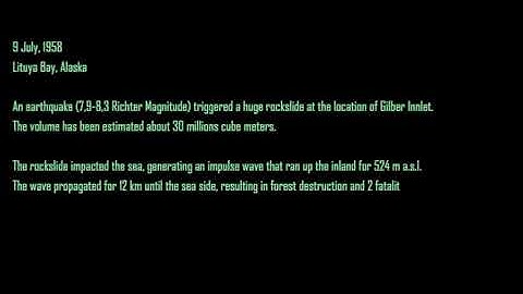 Lituya Bay 1958 Tsunami Event, Flow-3D numerical simulation