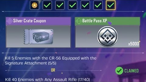Call Of Duty Mobile Kill 5 Enemies with the CR-56 Equipped with Signature Attachment Task Complete