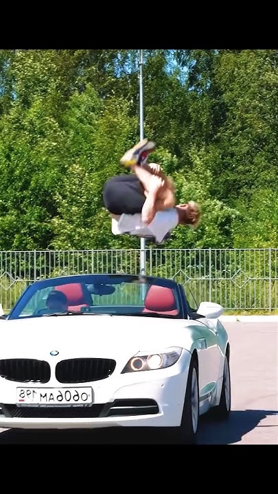 Пробую Сделать Сальто Через Машину😜🤟#кириллколесников #спорт #сальто # ...