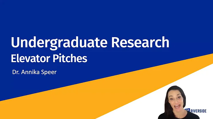 Elevator Pitches - Chancellor's Research Fellowship