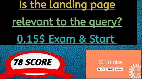Is the landing page relevant to the query? 0.15$ Exam & Start