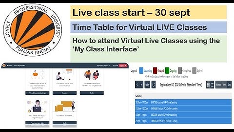 LPU TIME TABLE || HOW TO ATTEND LIVE VIRTUAL CLASSES|| ANNOUNCEMENTS -30 SEP LIVE CLASS #lpu#online
