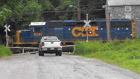 RARE! Pair of CSX EMD SD40-2 On A Mixed Freight Train