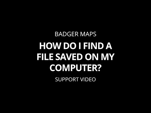 Video: How To Find A Saved File