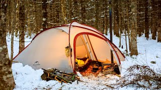 Hot Tent Winter Camping In Snow And Freezing Temperatures