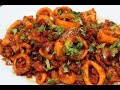 Indian style  squid roast with eggplant  paris priya 