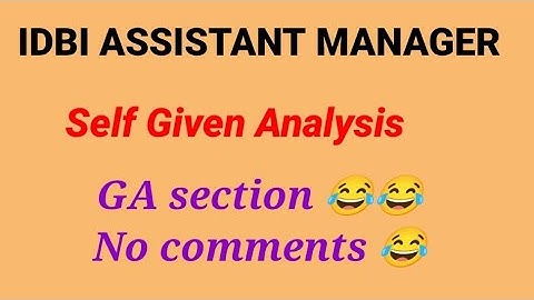 IDBI AM self Given Analysis/CA k to kya hi kehne 😂/@TheBankersChoice16/#idbi #bankexams #ibps