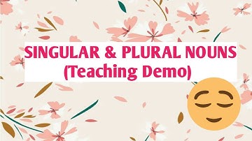 SINGULAR NOUNS & PLURAL NOUNS | BROADCAST MEDIA TEACHING DEMO