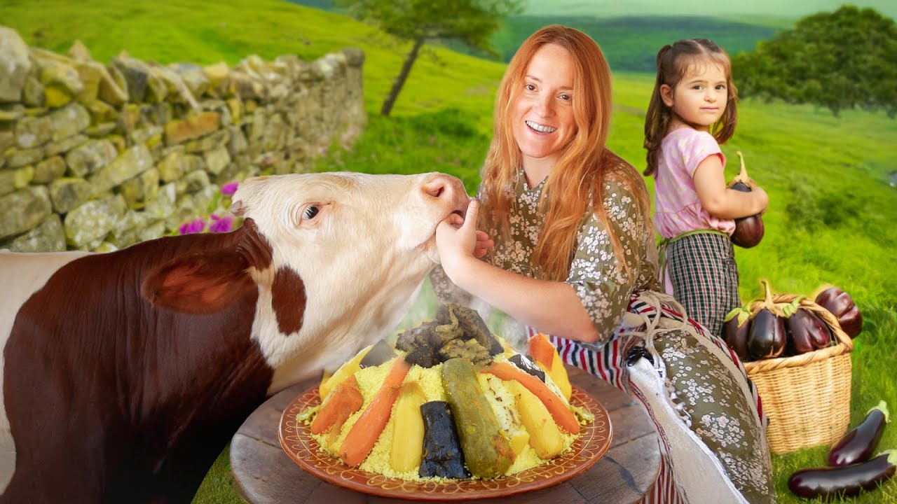 تحضير الكسكس بالطريقة التقليدية و بناء دار طين فالبادية