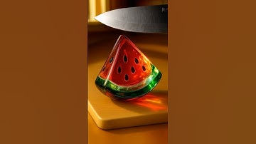 AI ASMR Glass Cutting Watermelon Slice and Cracks #ASMR #SatisfyingVideo #veo3videos