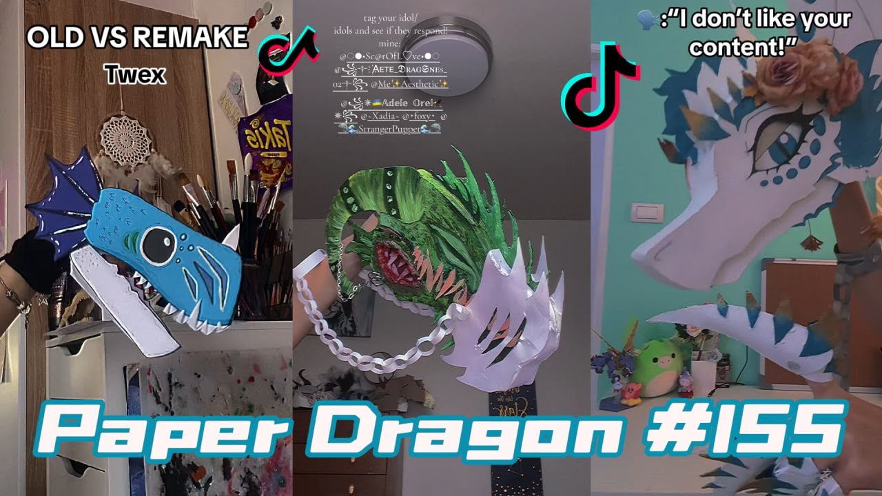 Dragon Puppet Crafts - Paper Dragon TikTok Compilation 