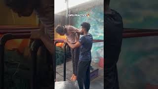 Beginner Dips Practice | Calisthenics Strength Training 💪#viral #shots #workout #motivation