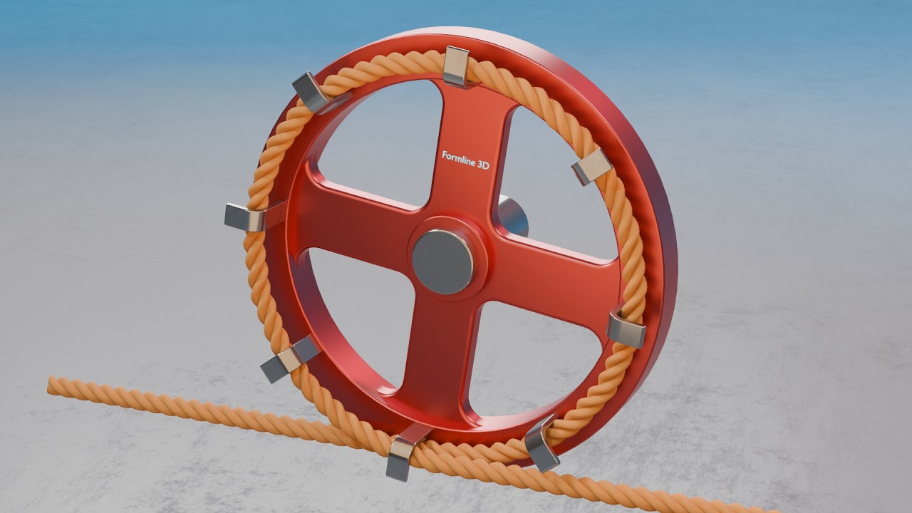 #134 Rope & Drum Rotary to Rectilinear Motion – 507 Mechanical Movements 3D Animation