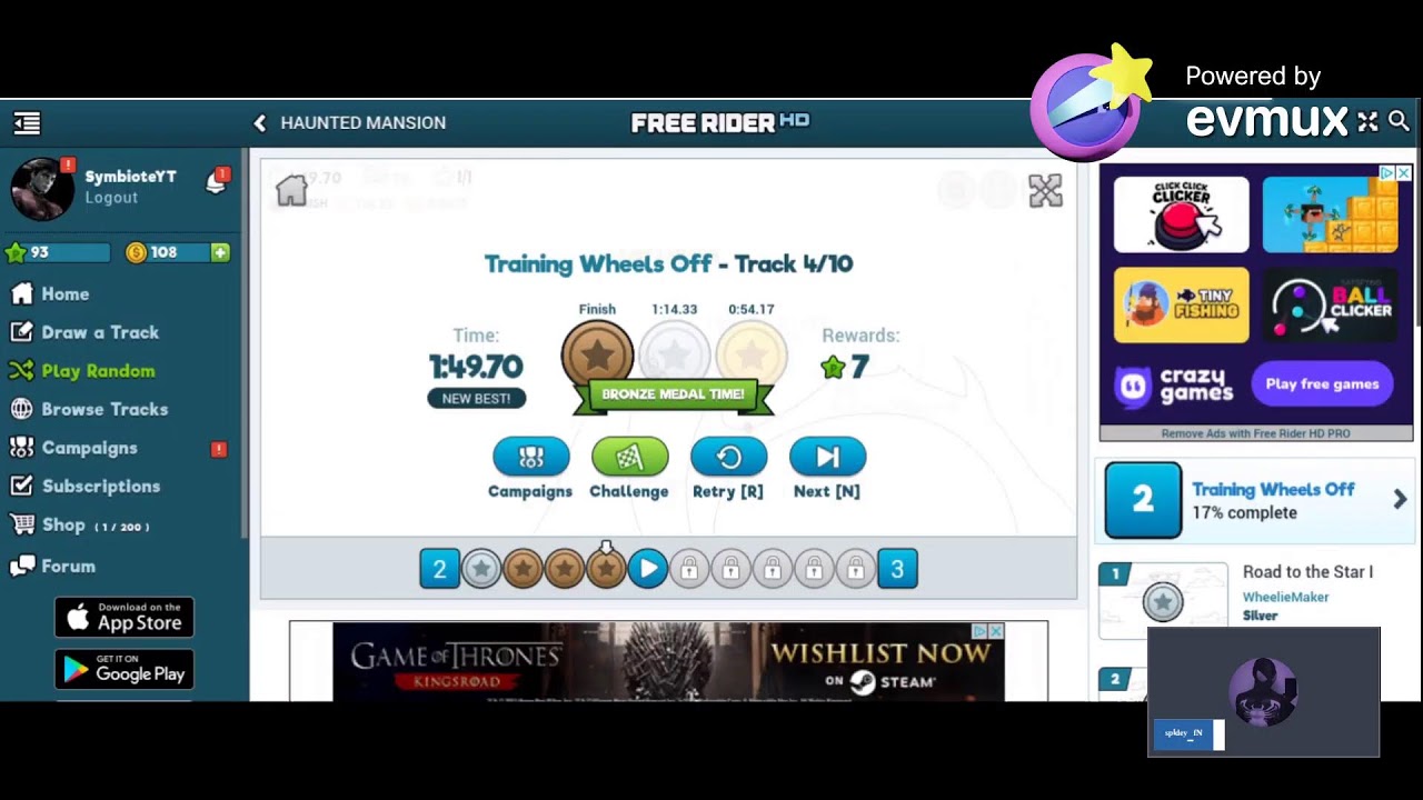 Playing Free Rider HD – Epic Tracks & Crazy Stunts! 🚴💨