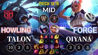 SB Howling Talon vs VG Forge Qiyana Mid - KR Patch 10.18