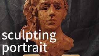 best sculpting portrait of girl. demonstration sculpture