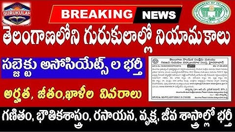 103 subject associate posts in Gurukulas Special for all subject aspirants by SRINIVASMech