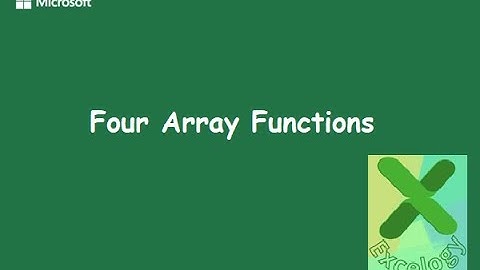 Four New Array Functions in Microsoft Excel