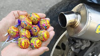 EXPERIMENT LOLLIPOPS IN 100°C MOTORCYCLE EXHAUST