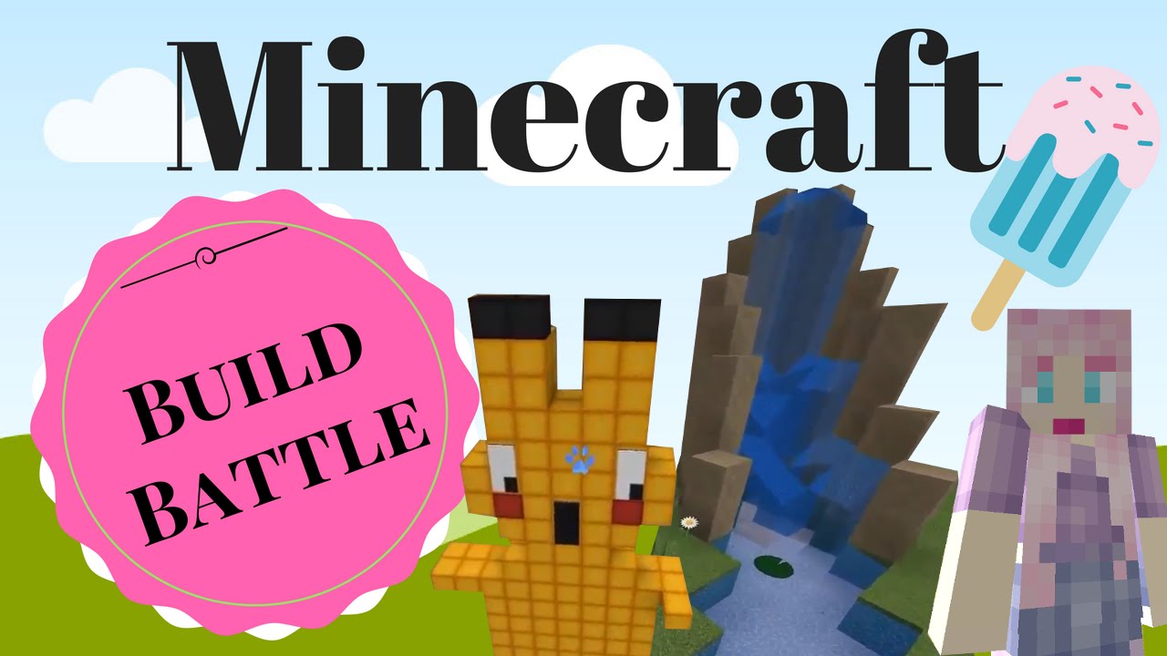Minecraft Build Battle - Pokemon / Pikachu, Ice Cream, Waterfall - Hypixel Games