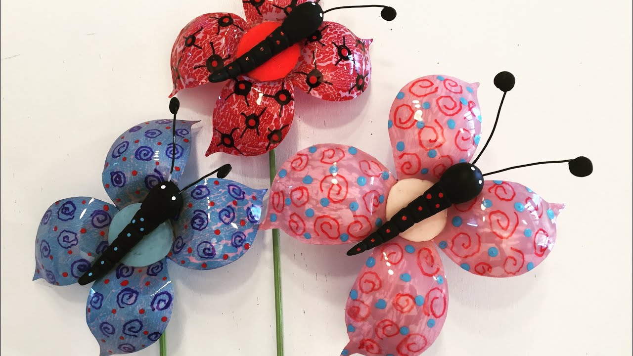 ✅COMO FAZ UMA BORBOLETA / COM GARRAFA PET PARA JARRO🦋