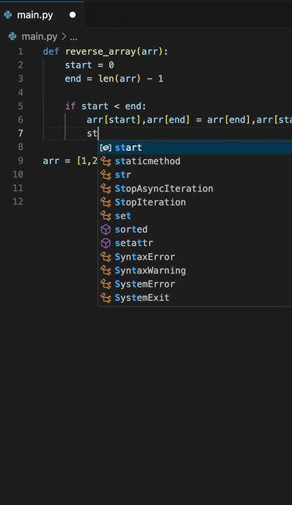 Python trick to reverse an array #pythonprogramming #coding - YouTube image.