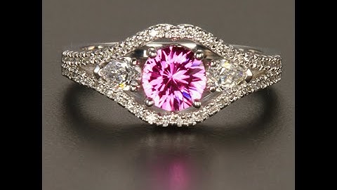 14K White Gold Pink Sapphire and Diamond Ring 1.11 Carats