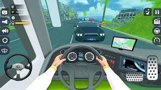 Coach Bus Simulator ⛰️👮 Mountain Police Chase - iOS Android Mobile Gameplay screenshot 3